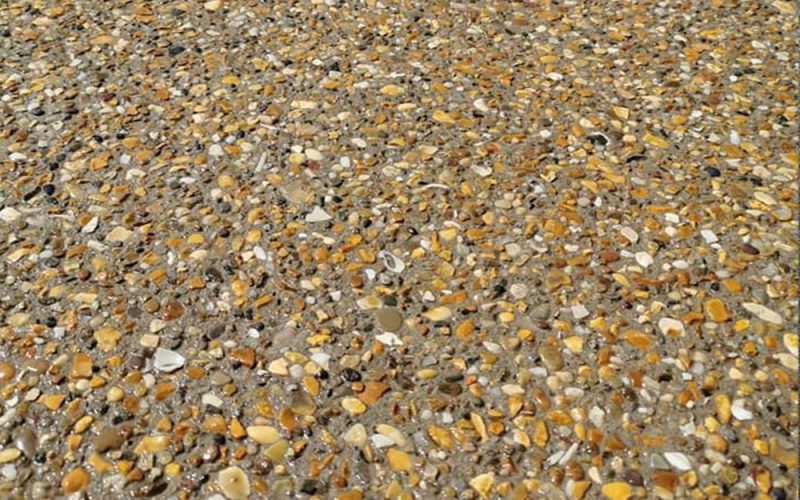exposed concrete paving