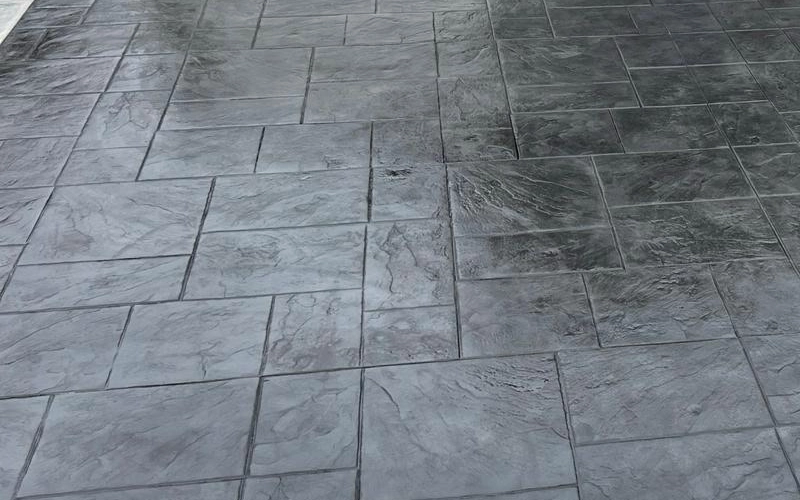 imprinted concrete driveway